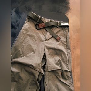 Unisex Military Green Canvas Belt with Double-Ring Buckle